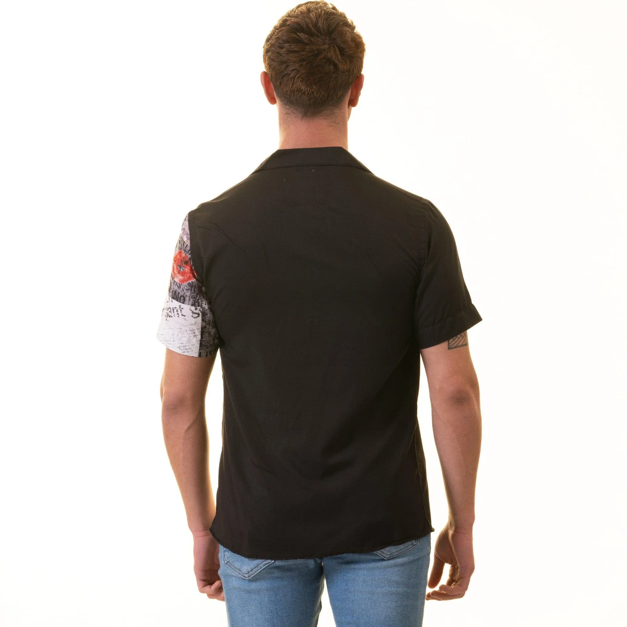 Gravity Homme Men's Weekend Shirt | Newspaper Noir