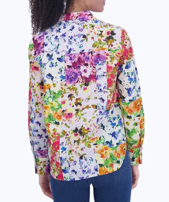 Meghan No Iron Floral Patchwork Shirt
