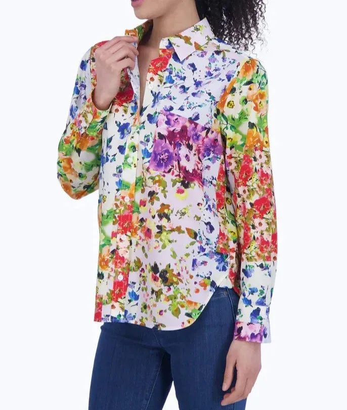 Meghan No Iron Floral Patchwork Shirt