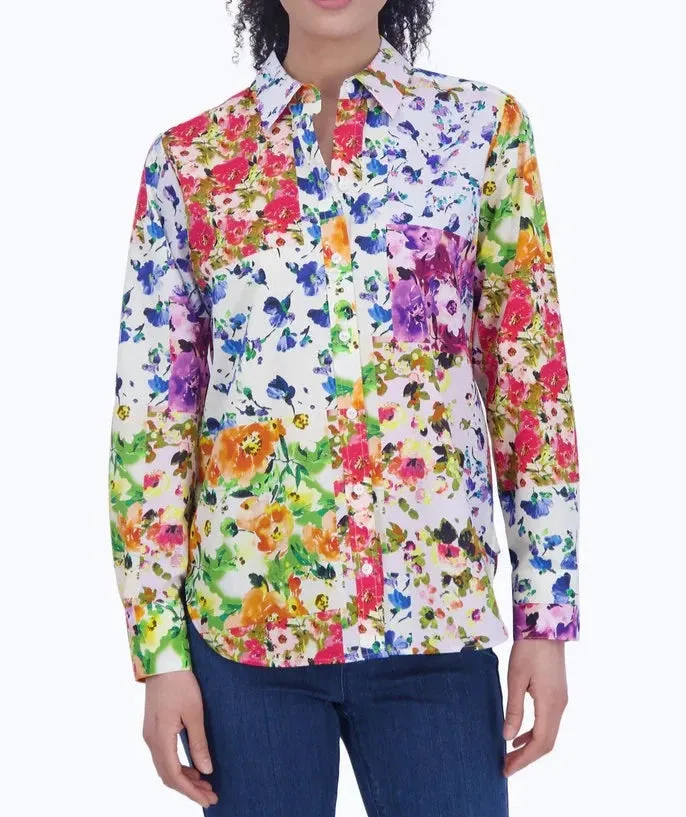 Meghan No Iron Floral Patchwork Shirt